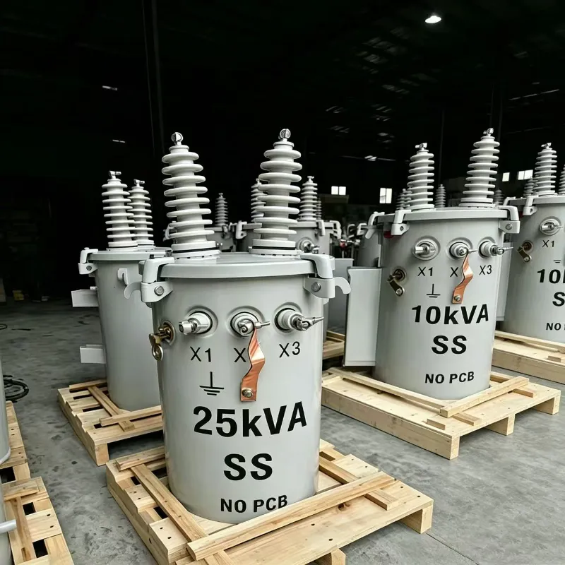 Transformador sumergido en aceite monof&aacute;sico completamente sellado de 200 kVA con devanado de cobre
